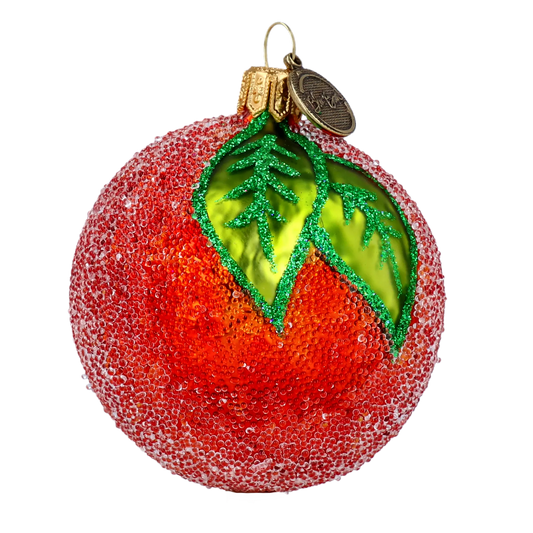 Mandarin. Handmade Glass Christmas ornament. 2022-251