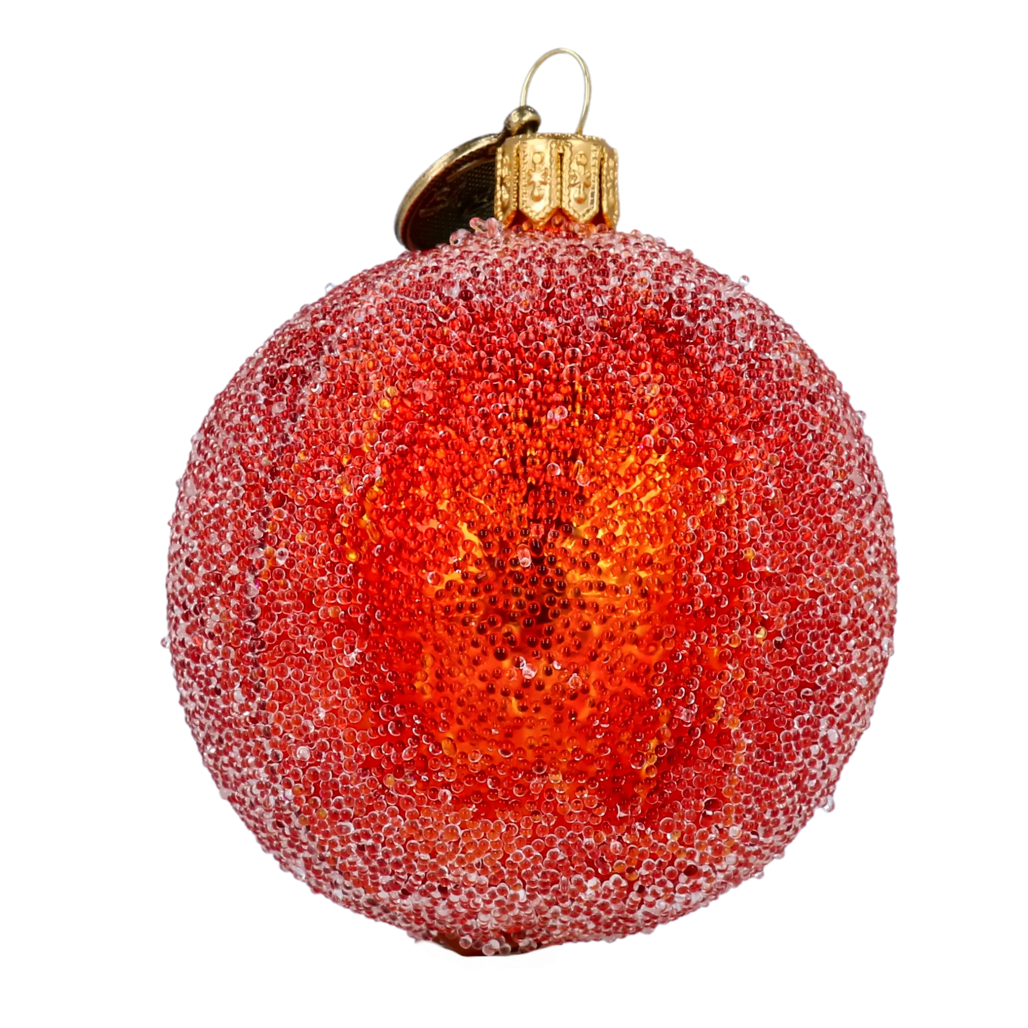 Amber Solstice Rime | Hand-Painted Glass Ornament | Blubom 2022-251