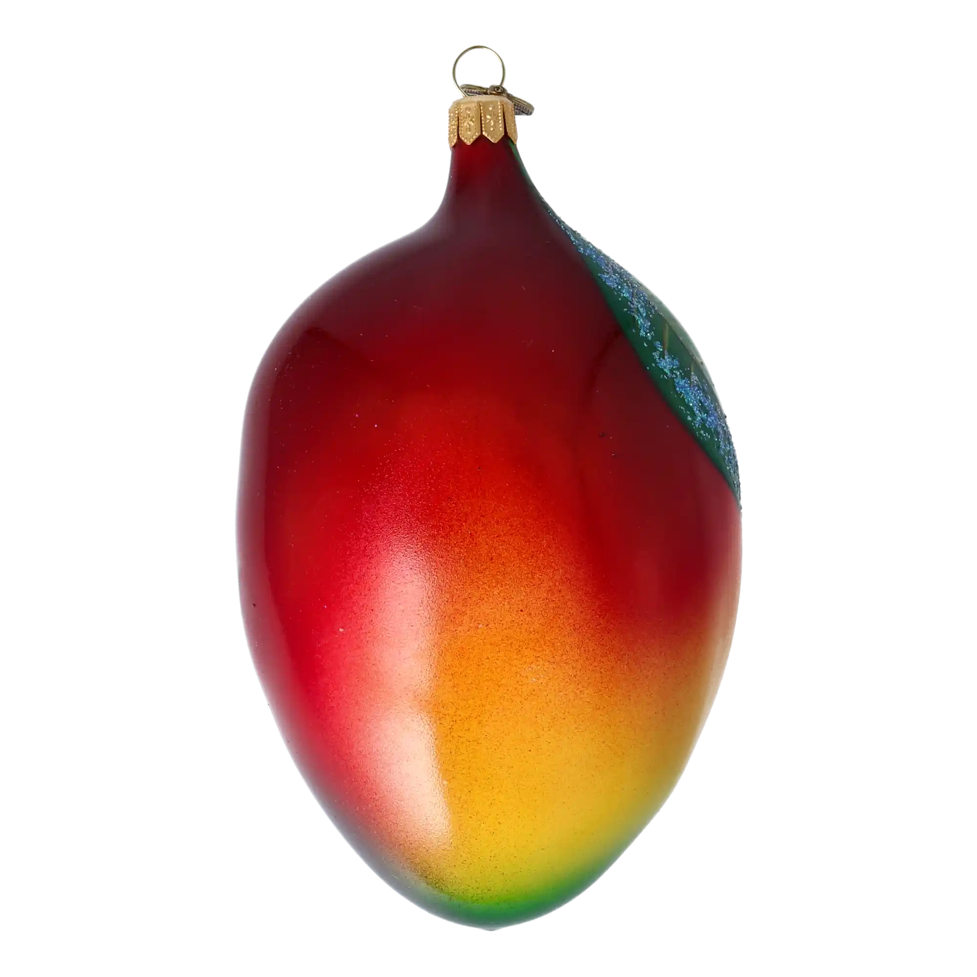 Exotic Mango. Handmade Glass Christmas ornament.