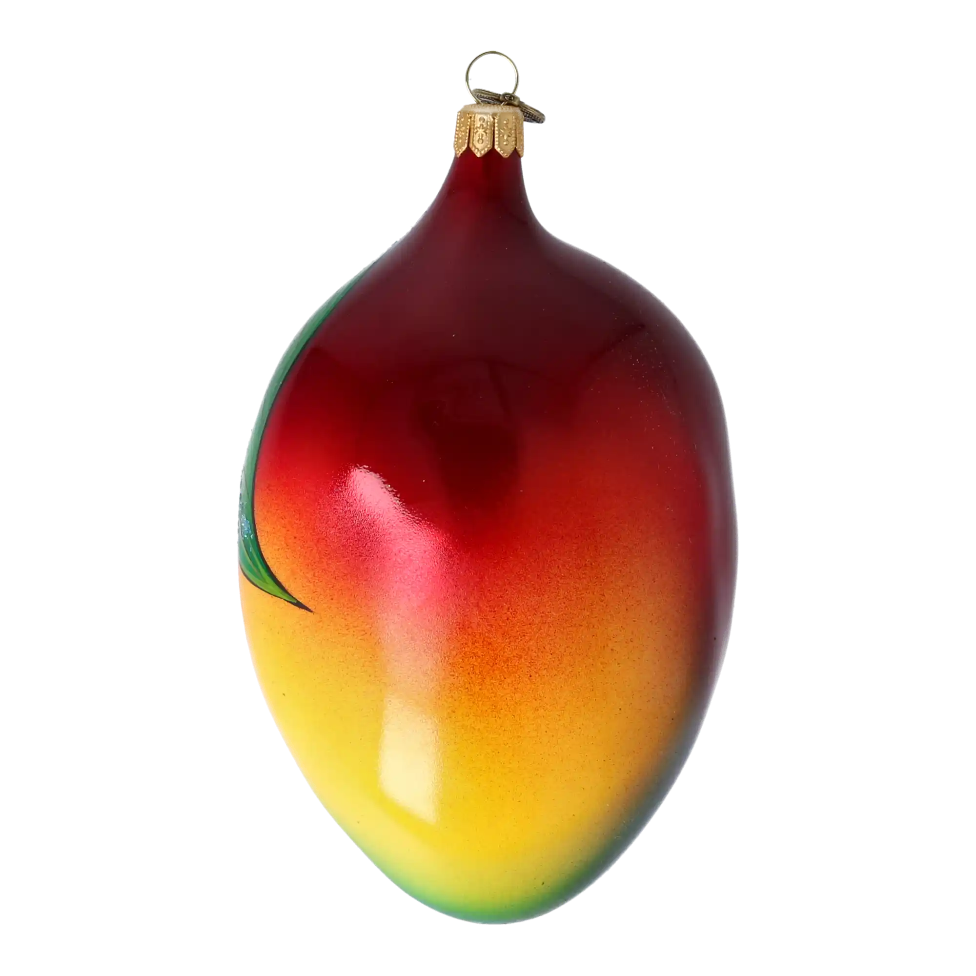 Exotic Mango. Handmade Glass Christmas ornament.