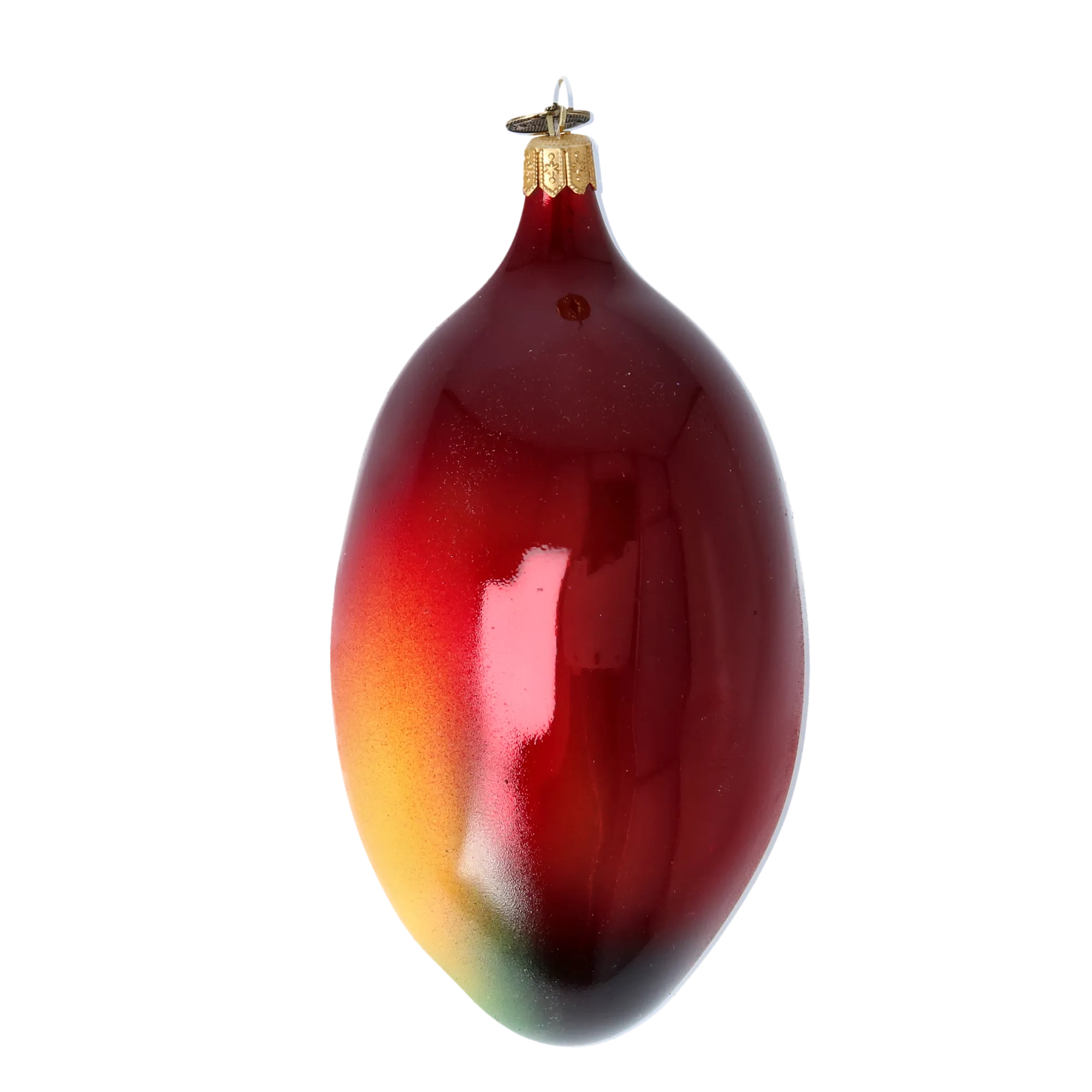 Exotic Mango. Handmade Glass Christmas ornament. 2022-255