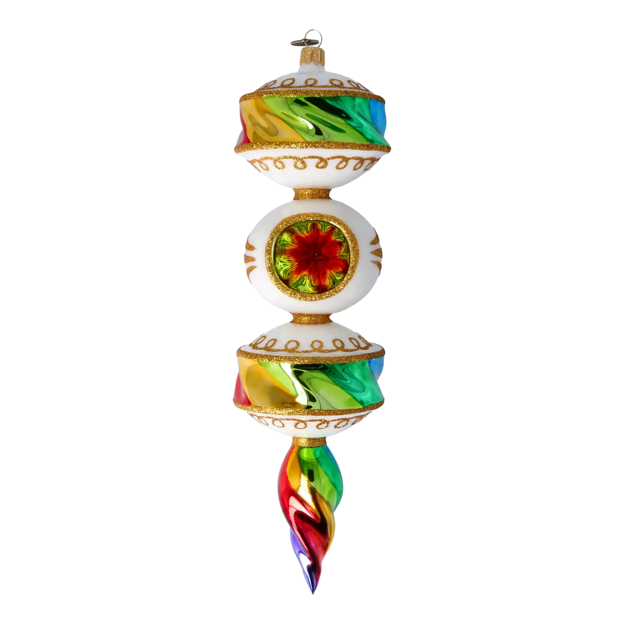 Rainbow Prism Drop Handmade Glass Christmas ornament