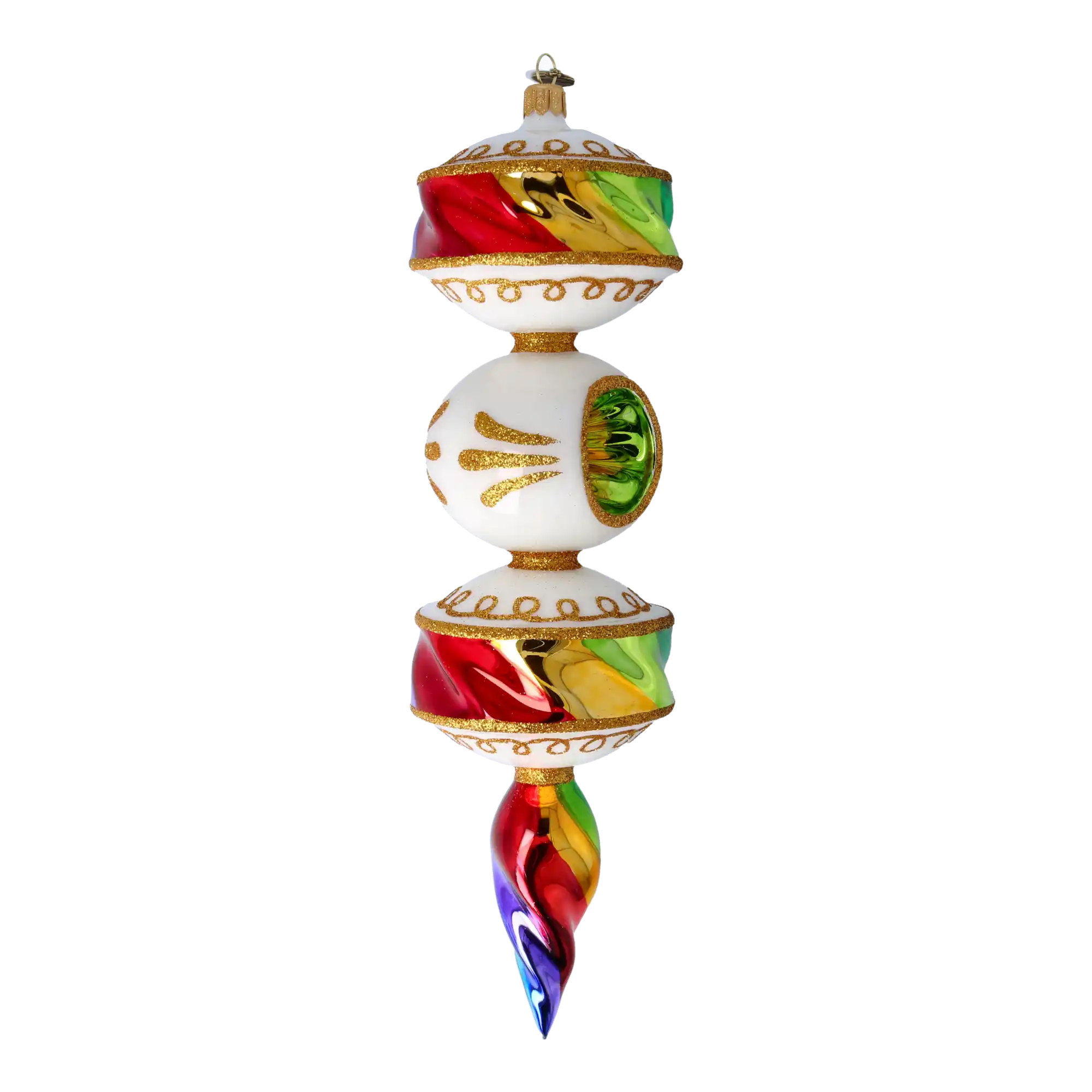 Rainbow Prism Drop Handmade Glass Christmas ornament