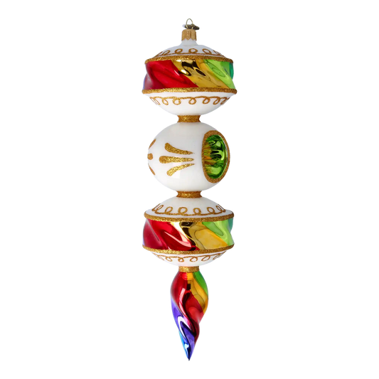 Rainbow Prism Drop Handmade Glass Christmas ornament