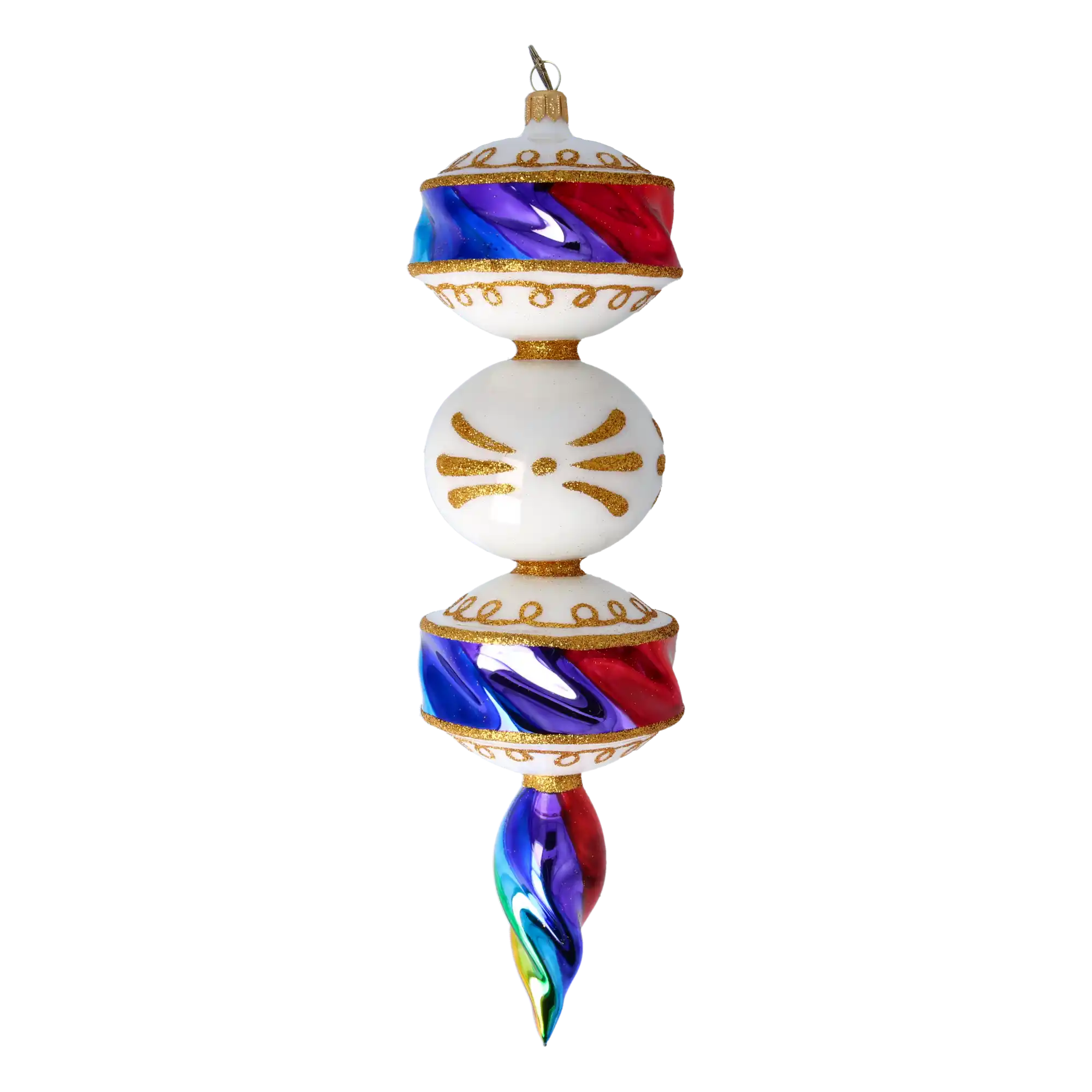 Rainbow Prism Drop Handmade Glass Christmas ornament