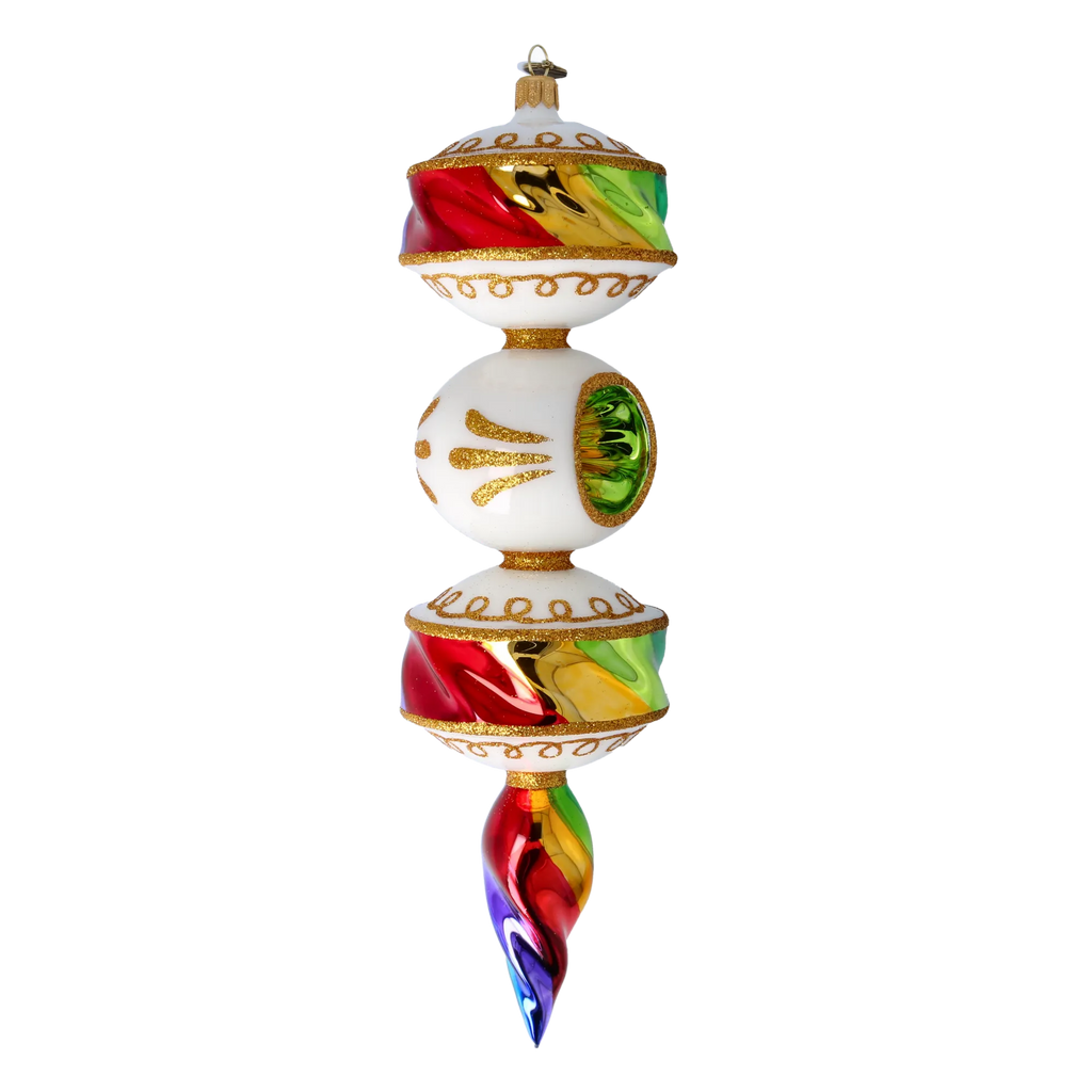 Porcelain Aurora Jubilee | Hand-Painted Glass Ornament | Blubom 2022-257