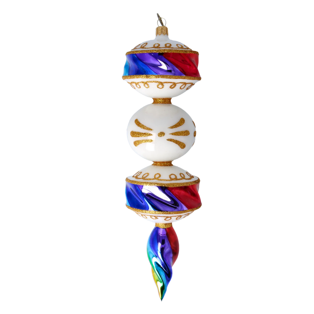 Porcelain Aurora Jubilee | Hand-Painted Glass Ornament | Blubom 2022-257