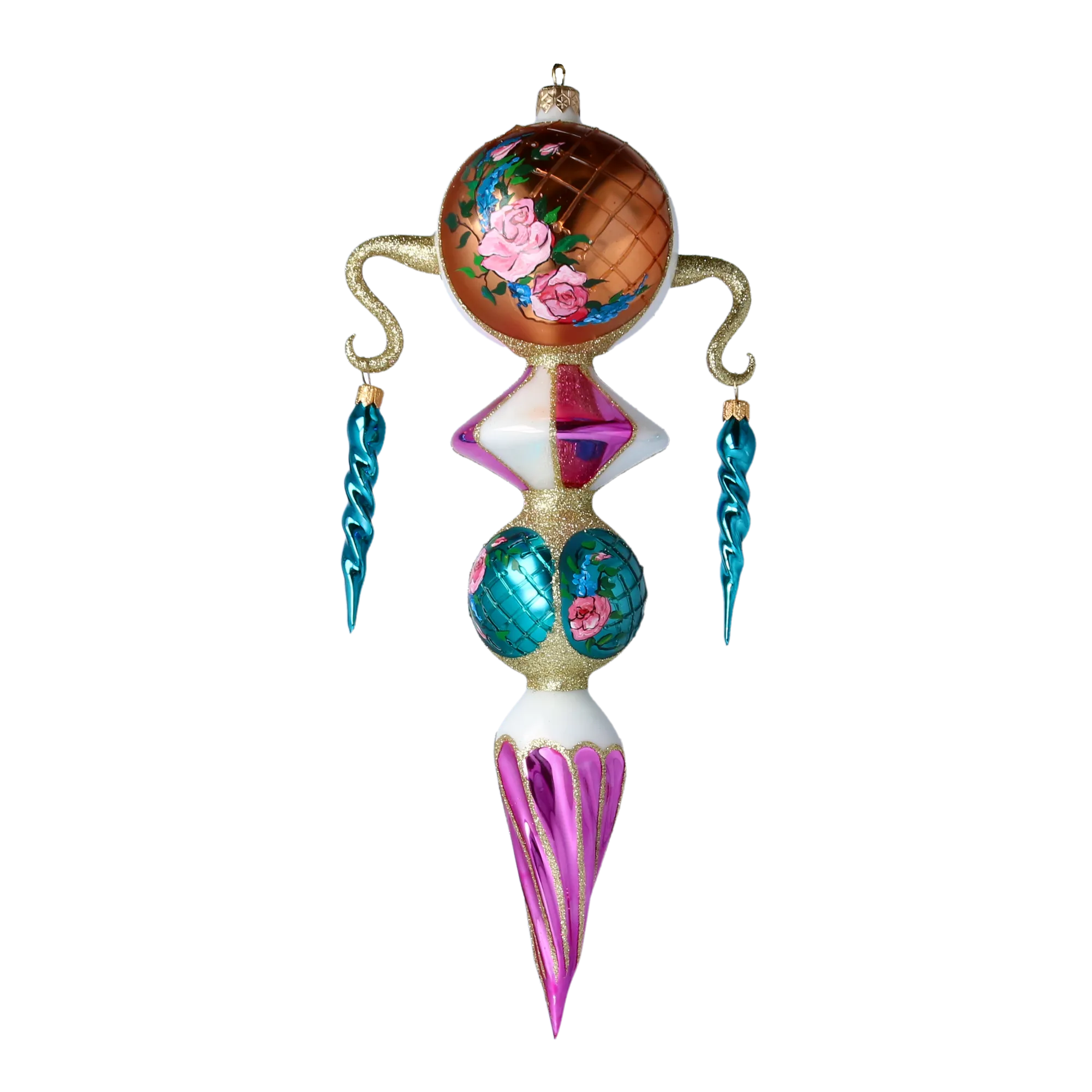 Gilded Garden Solstice | Hand-Painted Glass Ornament | Blubom 2022-258