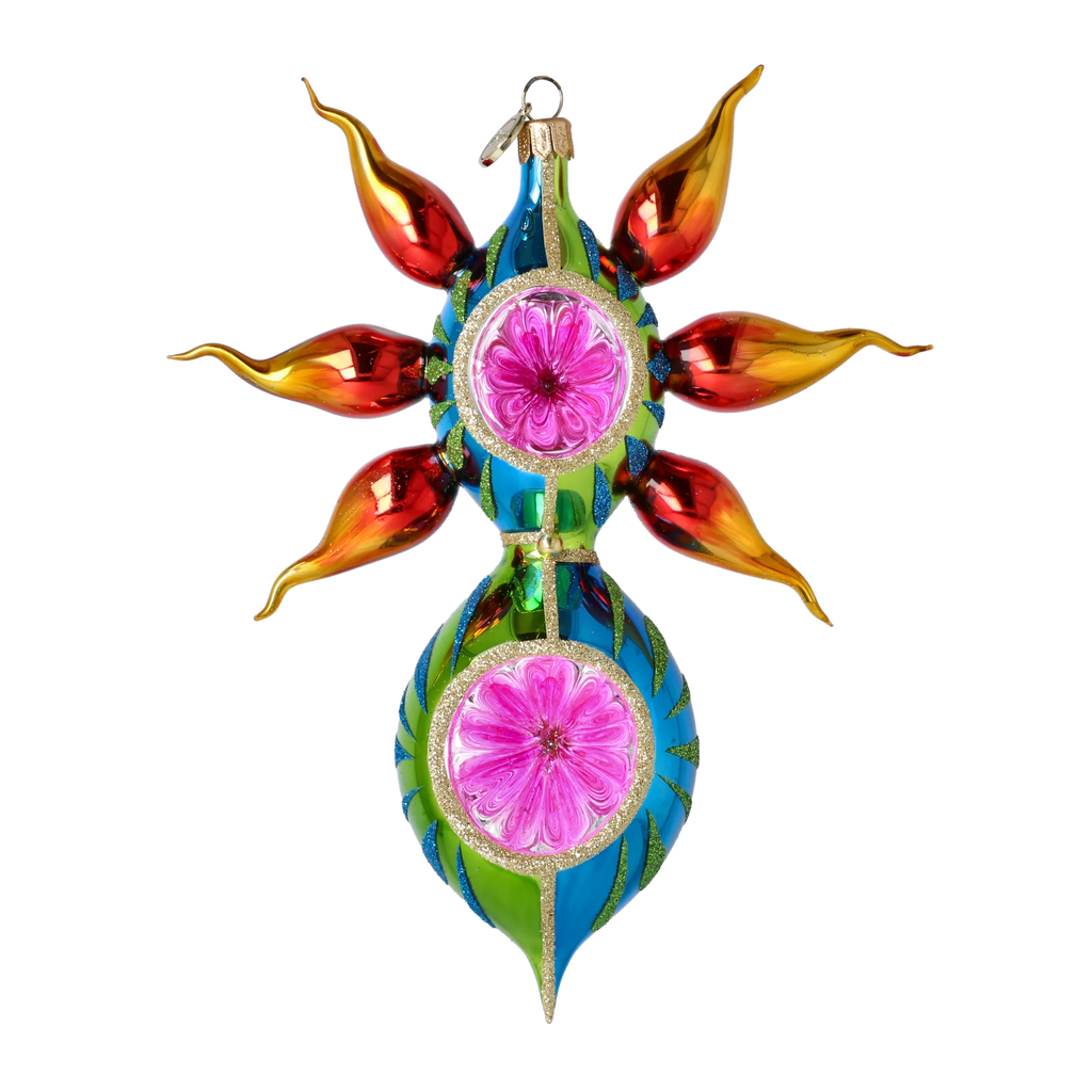 Vivid Solstice Pulse | Hand-Painted Glass Ornament | Blubom 2022-259