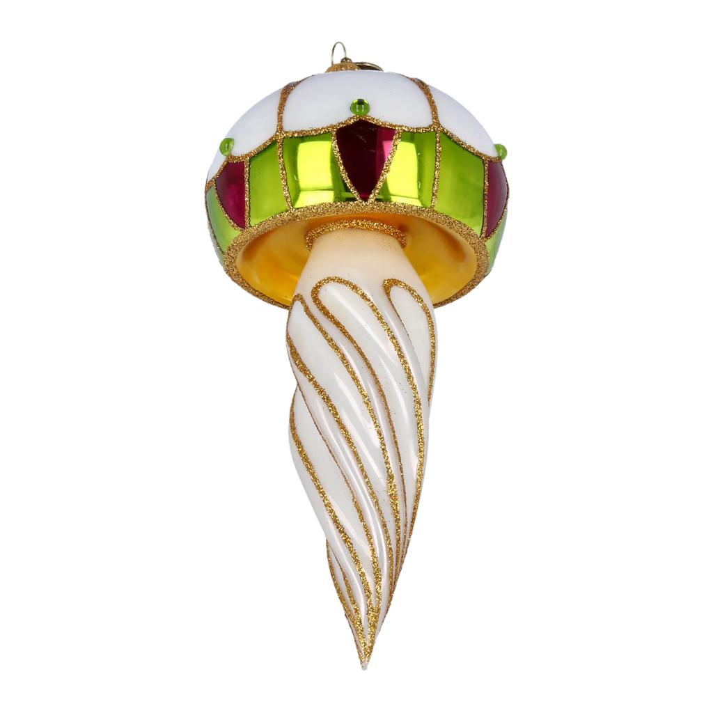 Porcelain Solstice Echo | Hand-Painted Glass Ornament | Blubom 2022-261