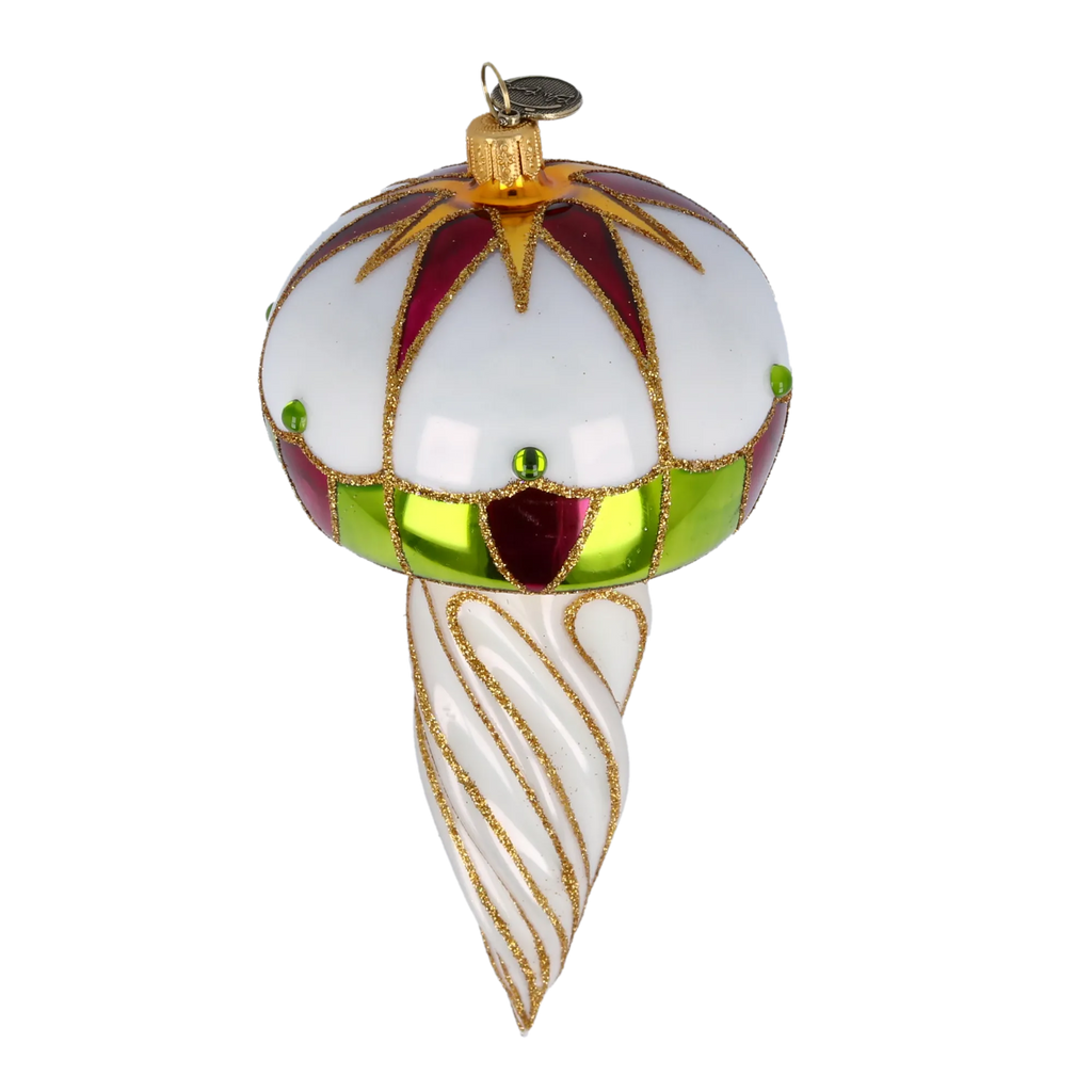 Porcelain Solstice Echo | Hand-Painted Glass Ornament | Blubom 2022-261