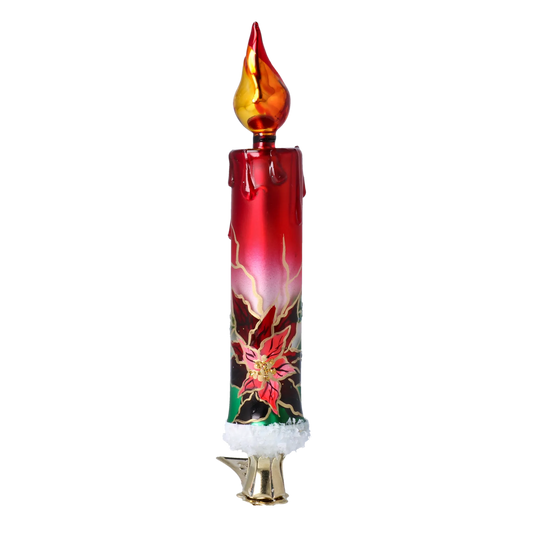 Christmas Candle. Handmade Glass Christmas ornament. 2022-263