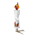 Load image into Gallery viewer, Poinsettia Flame Candle Handmade Glass Christmas ornaments

