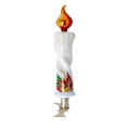 Load image into Gallery viewer, Poinsettia Flame Candle Handmade Glass Christmas ornaments 2022-265
