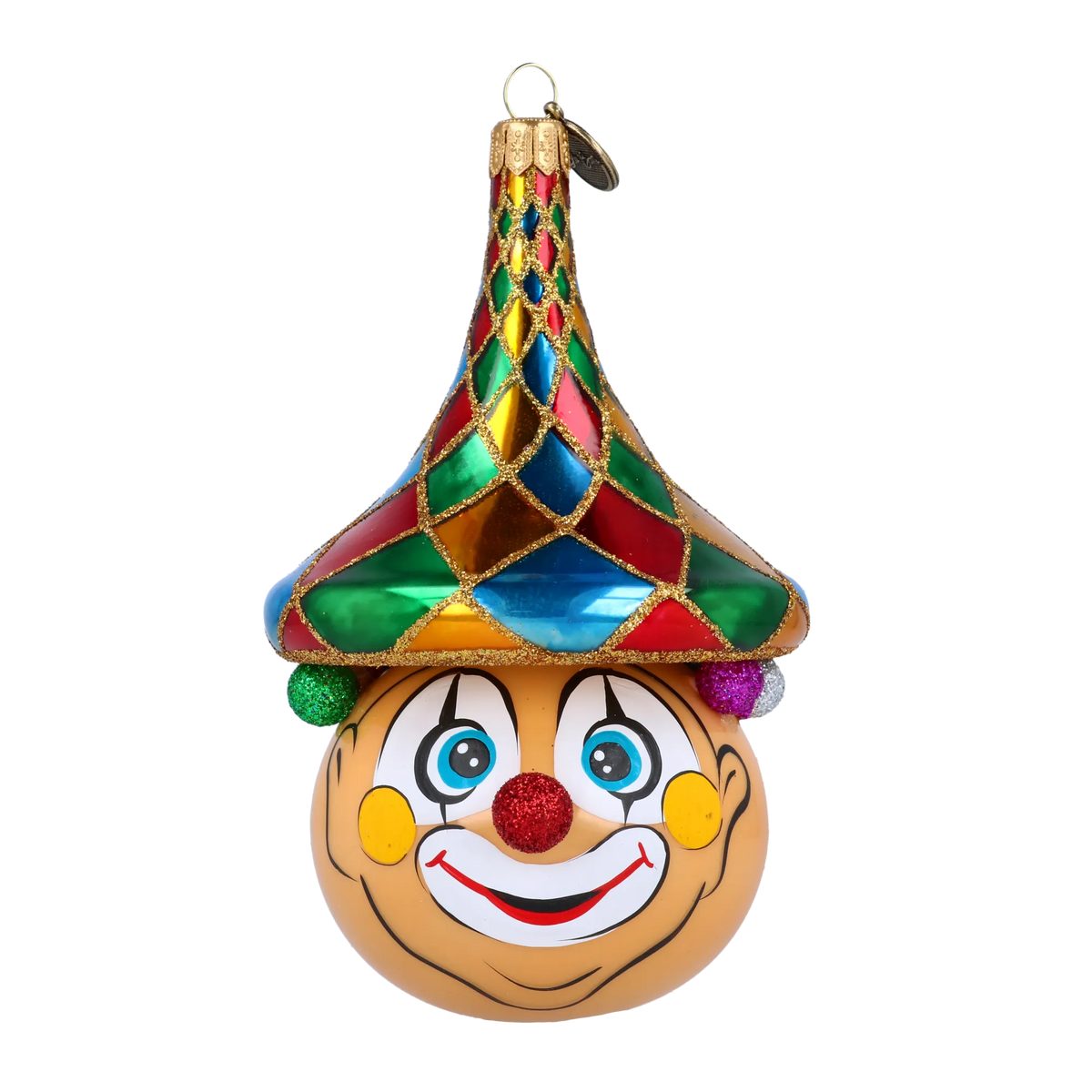 Jubilant Harlequin | Hand-Painted Glass Ornament | Blubom 2022-271