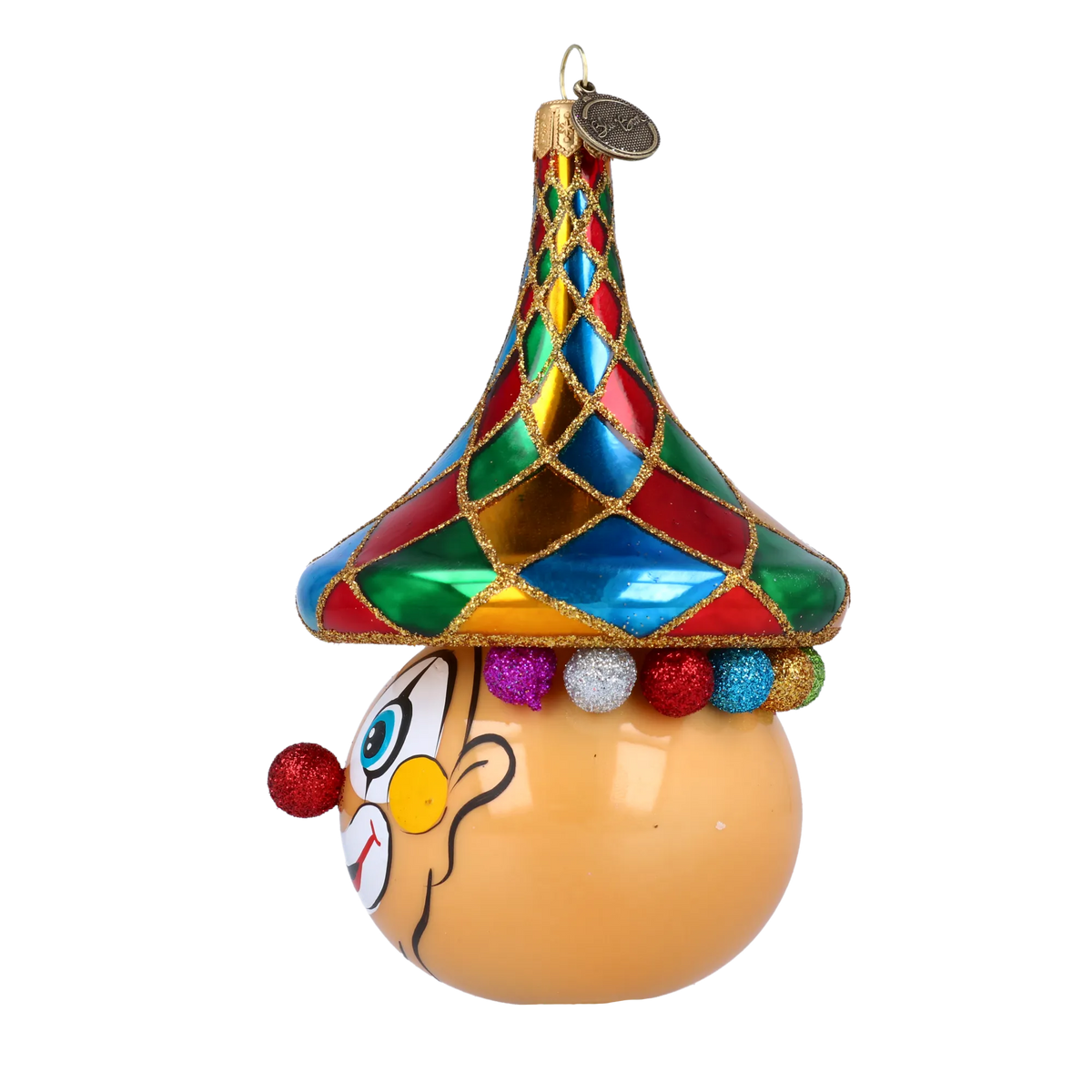 Jubilant Harlequin | Hand-Painted Glass Ornament | Blubom 2022-271