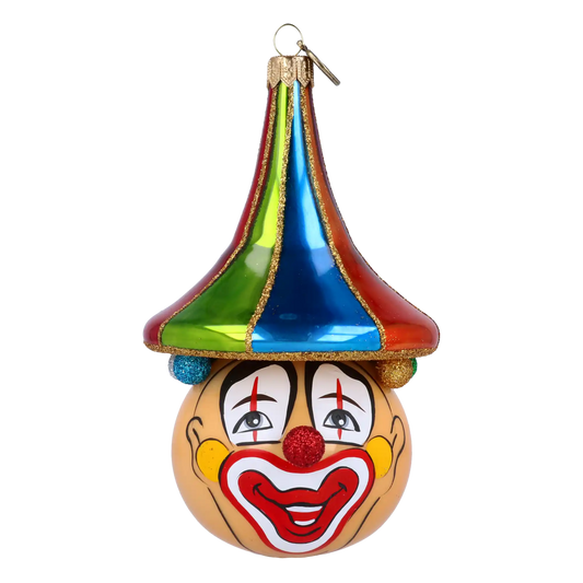 Charming Clown-Handmade Glass Christmas ornament.