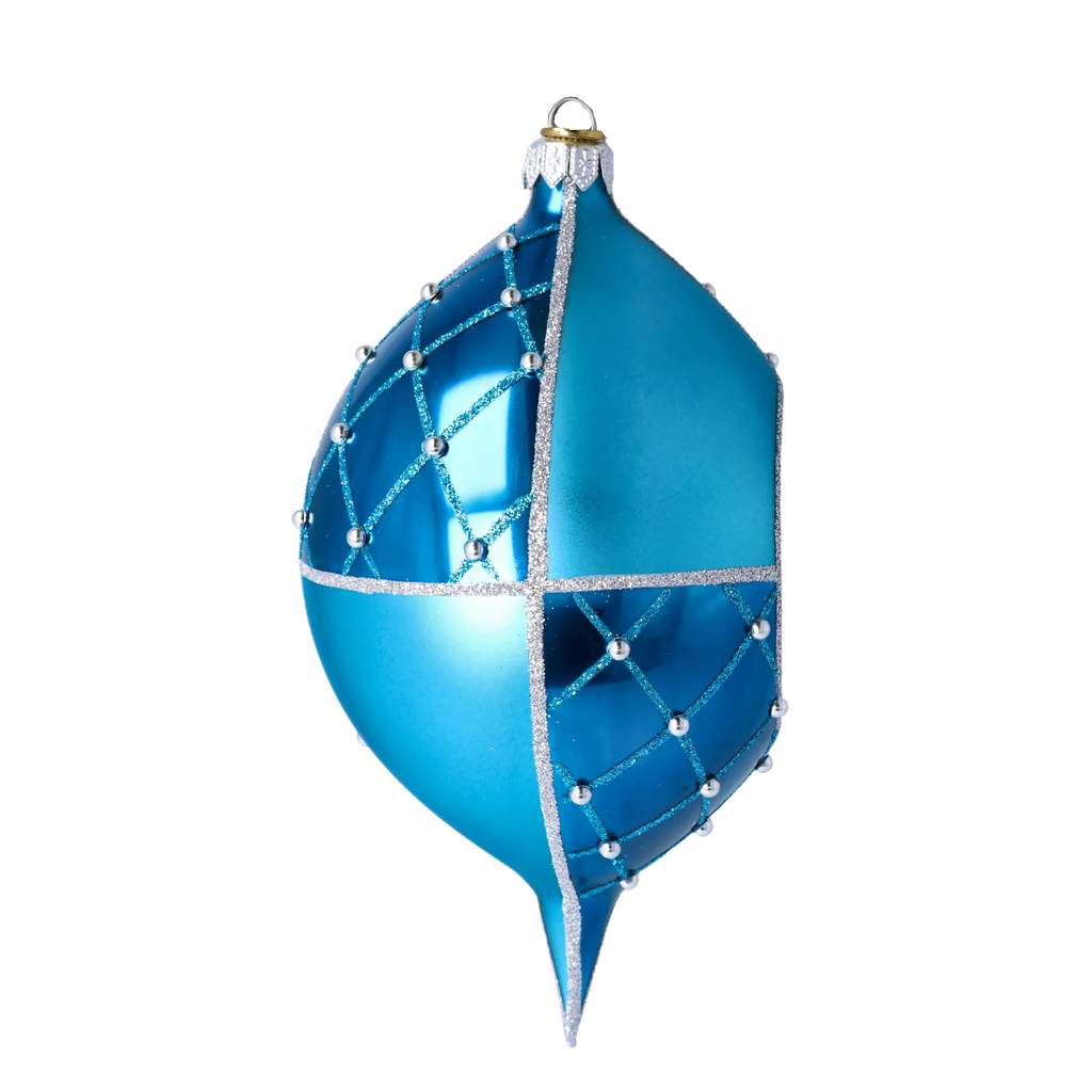 Sapphire Solstice | Hand-Painted Glass Ornament | Blubom 2022-274