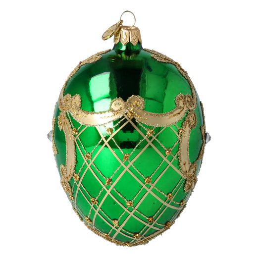 Imperial Emerald Egg Premium christmas glass ornament 2022-288