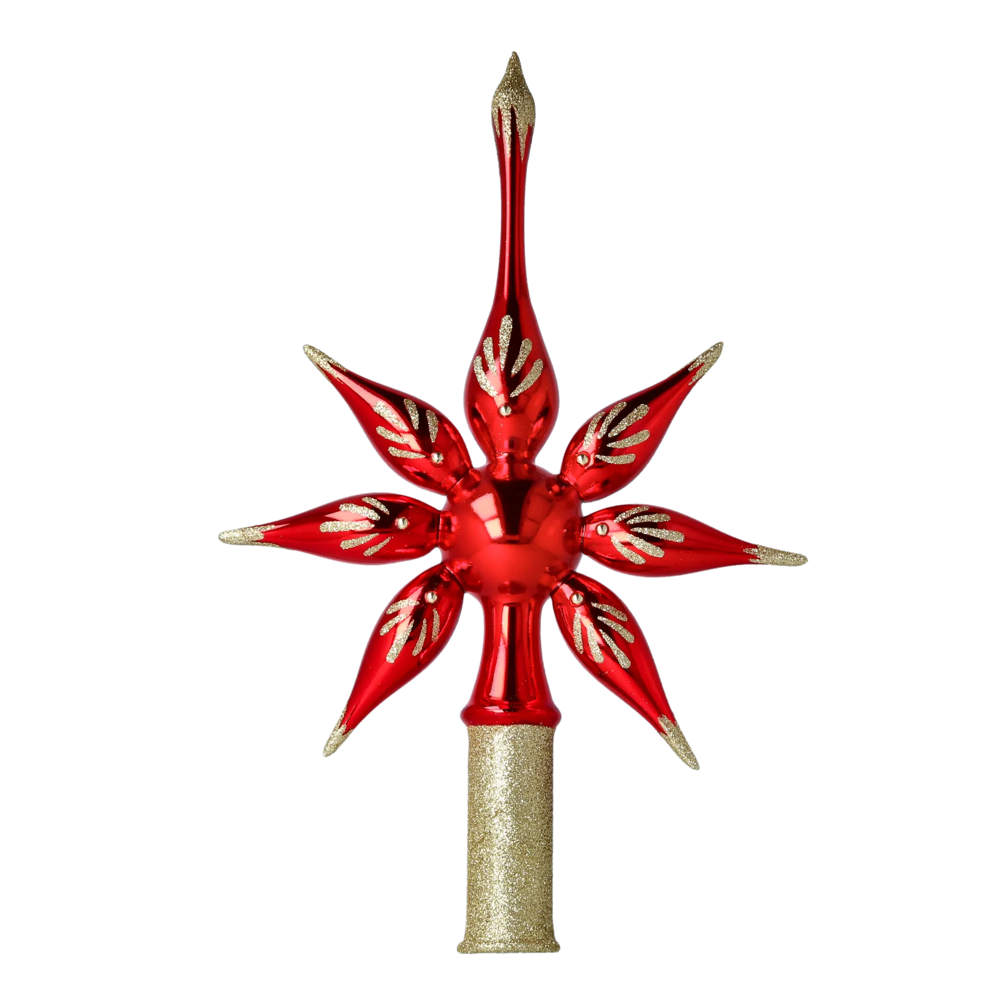 Red star. Handmade Glass Christmas ornament. 2022-293