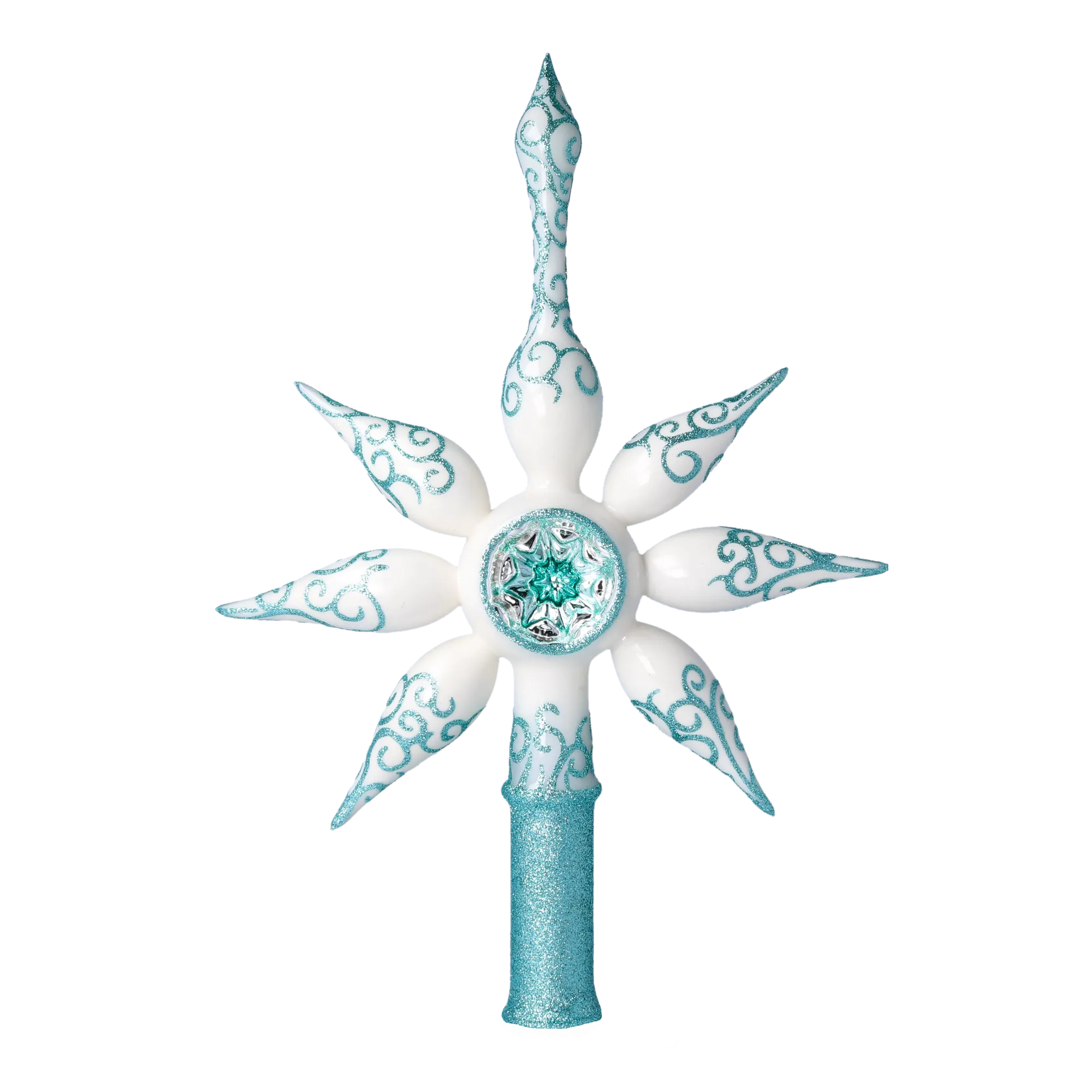 Red star. Handmade Glass Christmas ornament. 2022-293