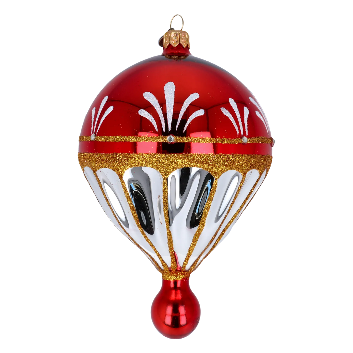 Scarlet Sovereign | Hand-Painted Glass Ornament | Blubom 2022-307
