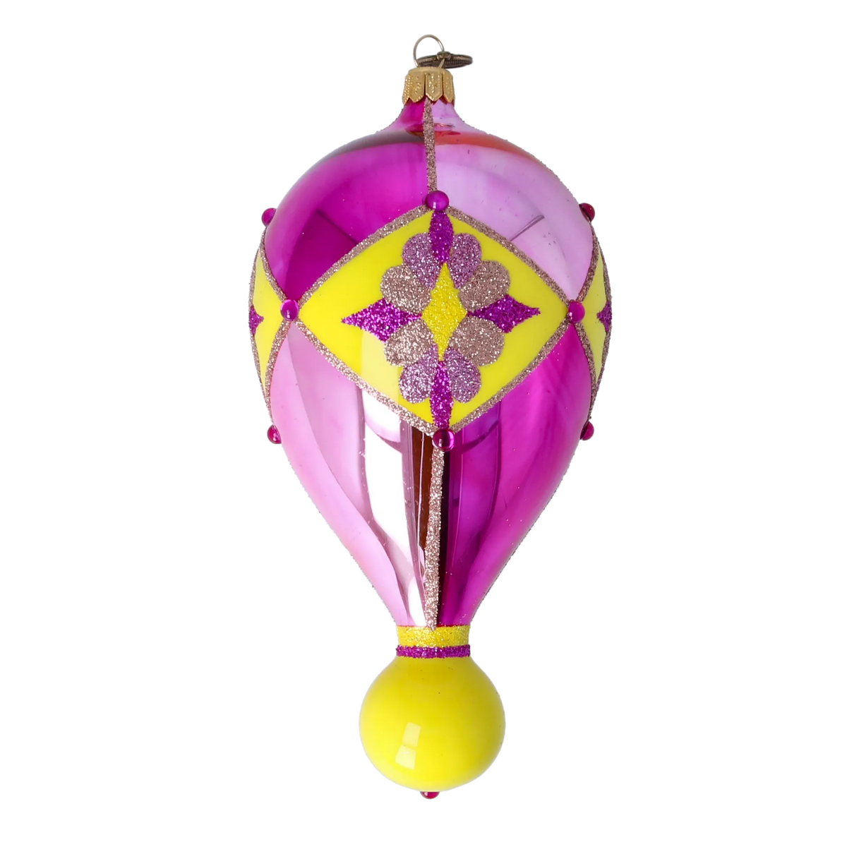 Magenta Meridian Echo | Hand-Painted Glass Ornament | Blubom 2022-311