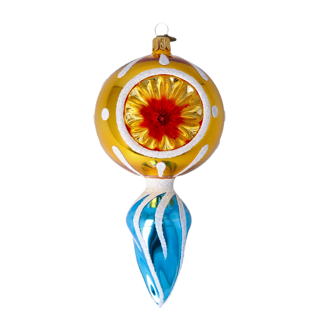 Gilded Arctic Echo | Hand-Painted Glass Ornament | Blubom 2022-312