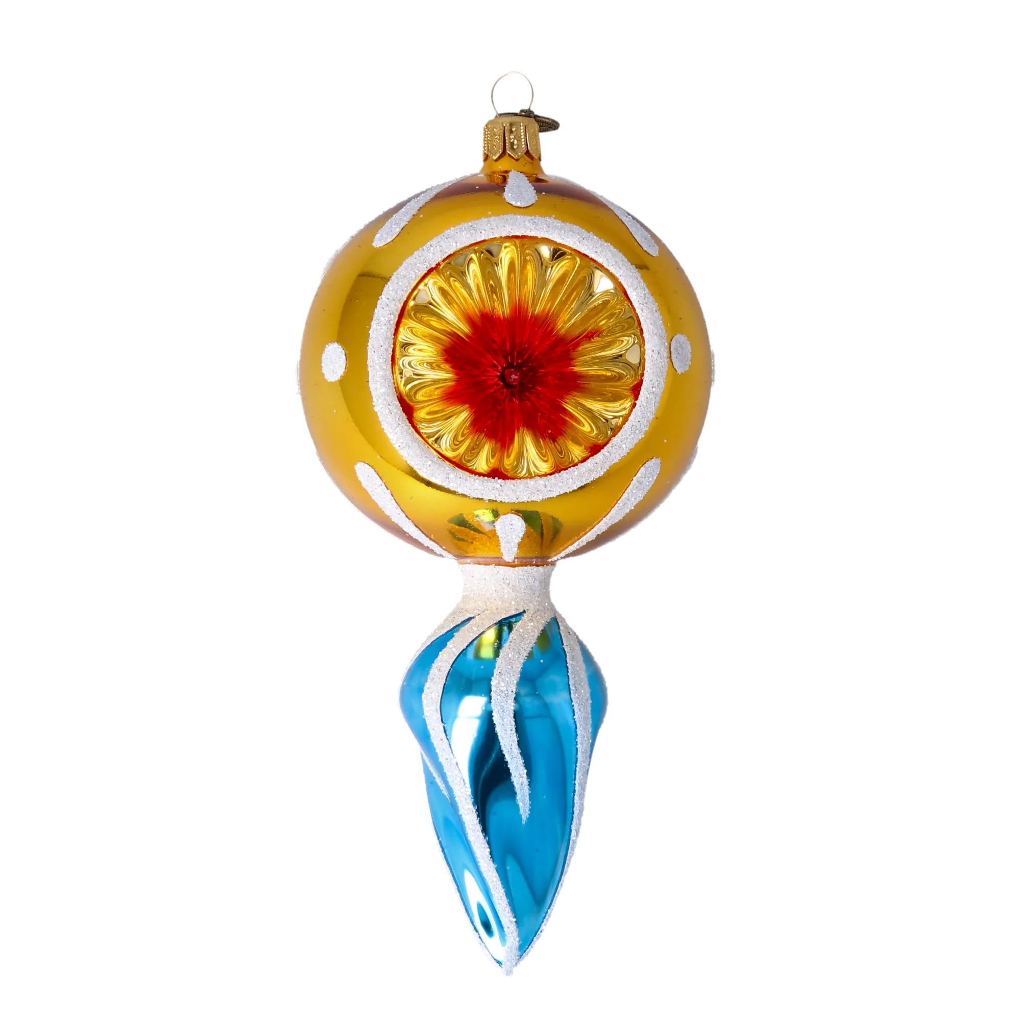 Gilded Arctic Echo | Hand-Painted Glass Ornament | Blubom 2022-312
