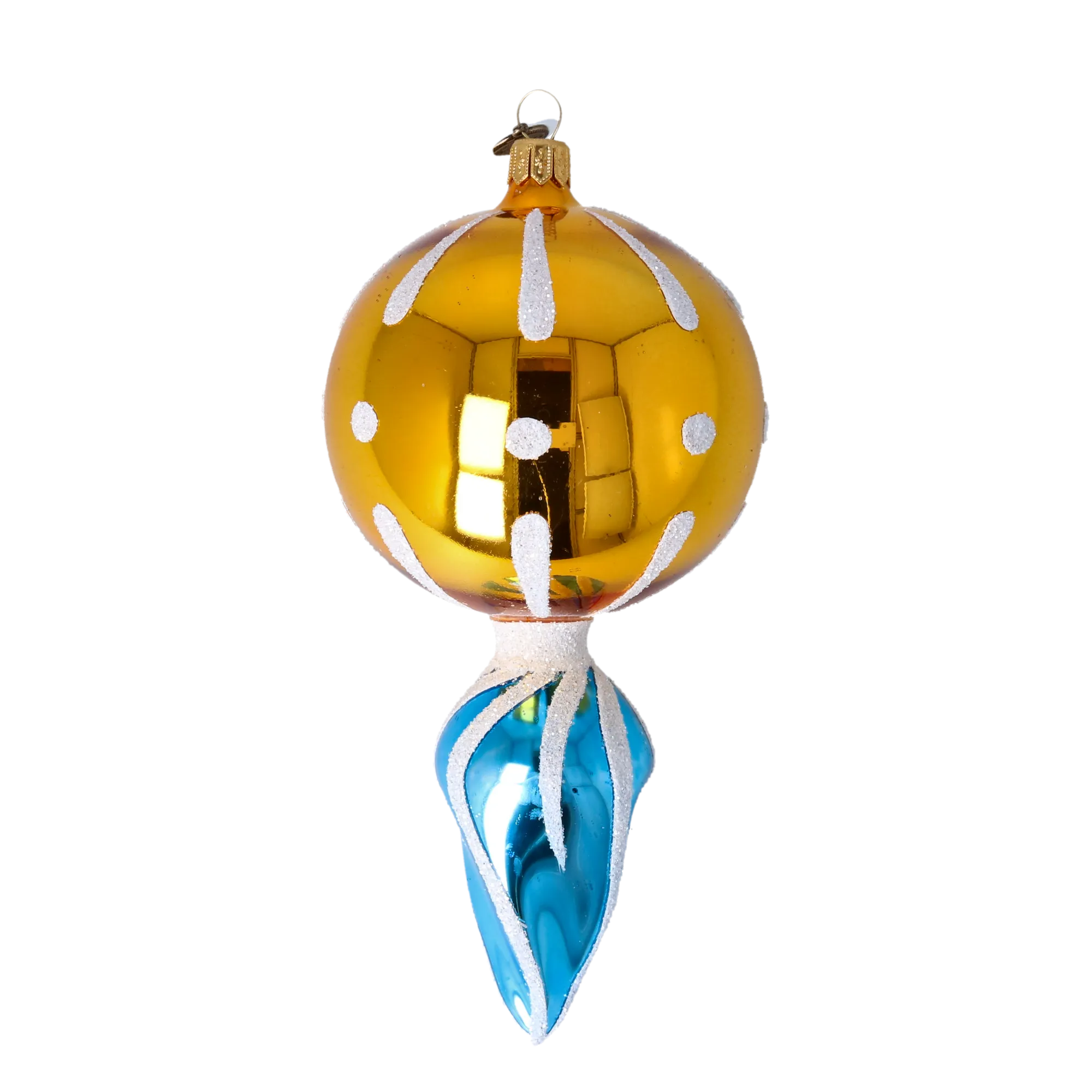 Gilded Arctic Echo | Hand-Painted Glass Ornament | Blubom 2022-312