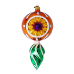 Saffron Aurora Echo | Hand-Painted Glass Ornament | Blubom 2022-313