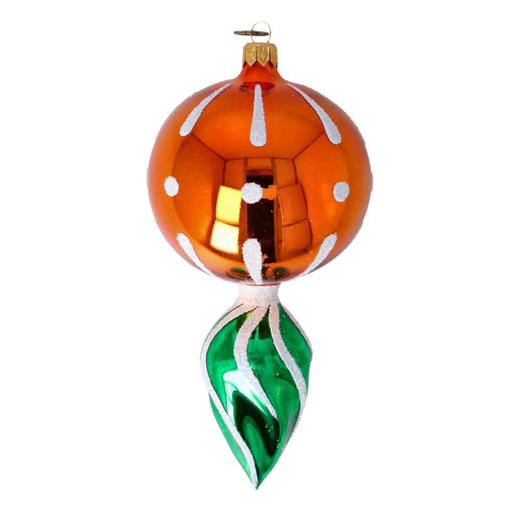 Saffron Aurora Echo | Hand-Painted Glass Ornament | Blubom 2022-313