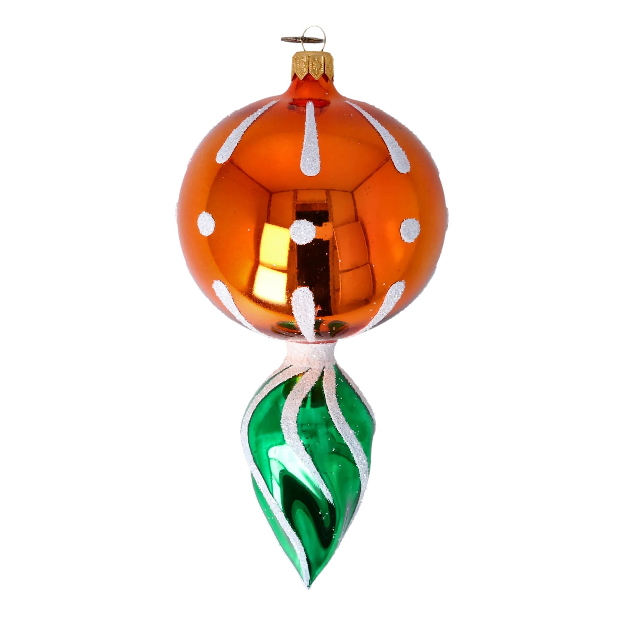 Saffron Aurora Echo | Hand-Painted Glass Ornament | Blubom 2022-313