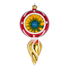 Scarlet Solar Echo | Hand-Painted Glass Ornament | Blubom 2022-314