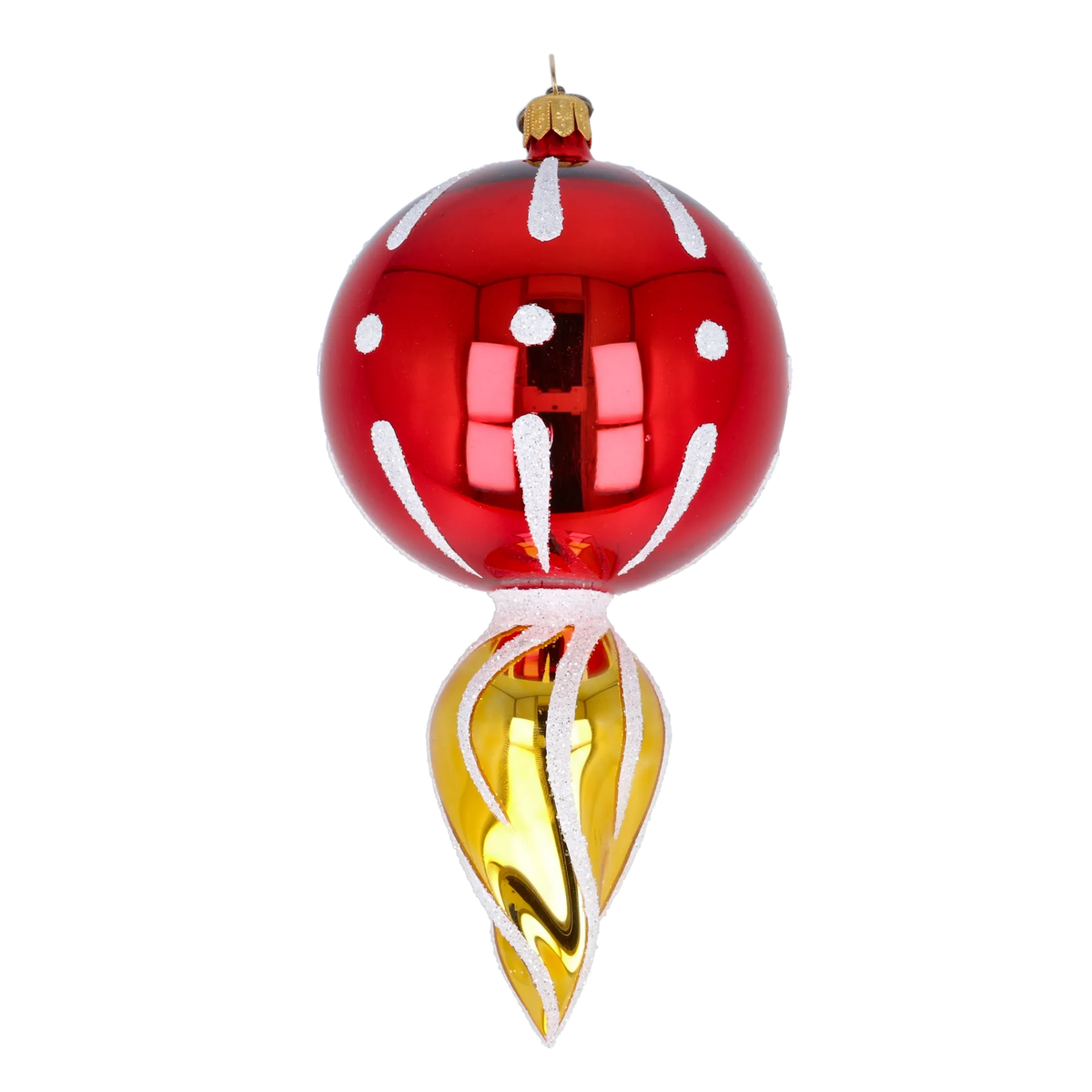 Scarlet Solar Echo | Hand-Painted Glass Ornament | Blubom 2022-314