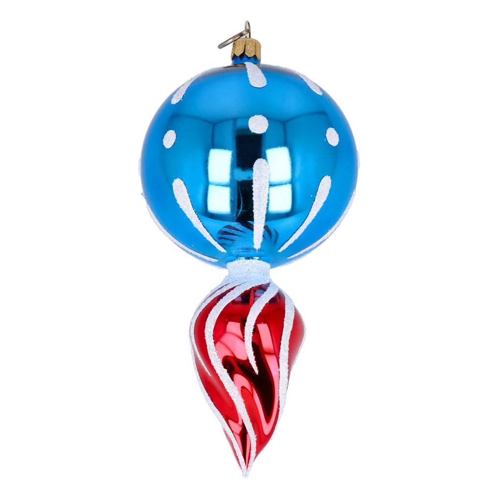 Cerulean Dawn | Hand-Painted Glass Ornament | Blubom 2022-315