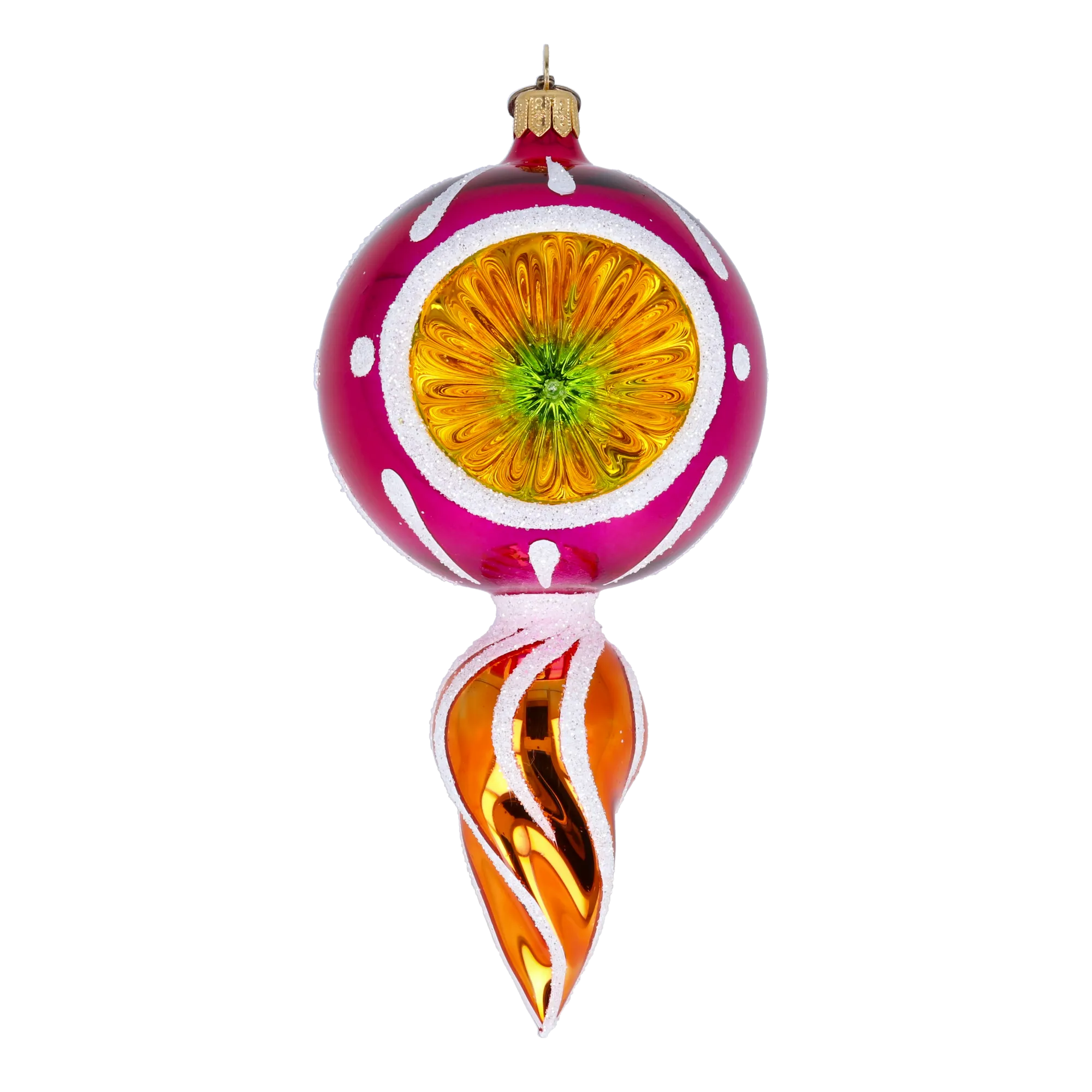 Magenta Dawn Resonance | Hand-Painted Glass Ornament | Blubom 2022-316
