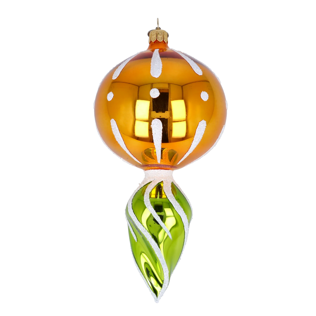 Saffron Zenith Echo | Hand-Painted Glass Ornament | Blubom 2022-317