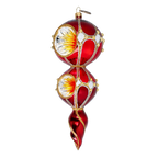 Ruby Solstice Echo | Hand-Painted Glass Ornament | Blubom 2022-327