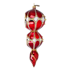Ruby Solstice Echo | Hand-Painted Glass Ornament | Blubom 2022-327