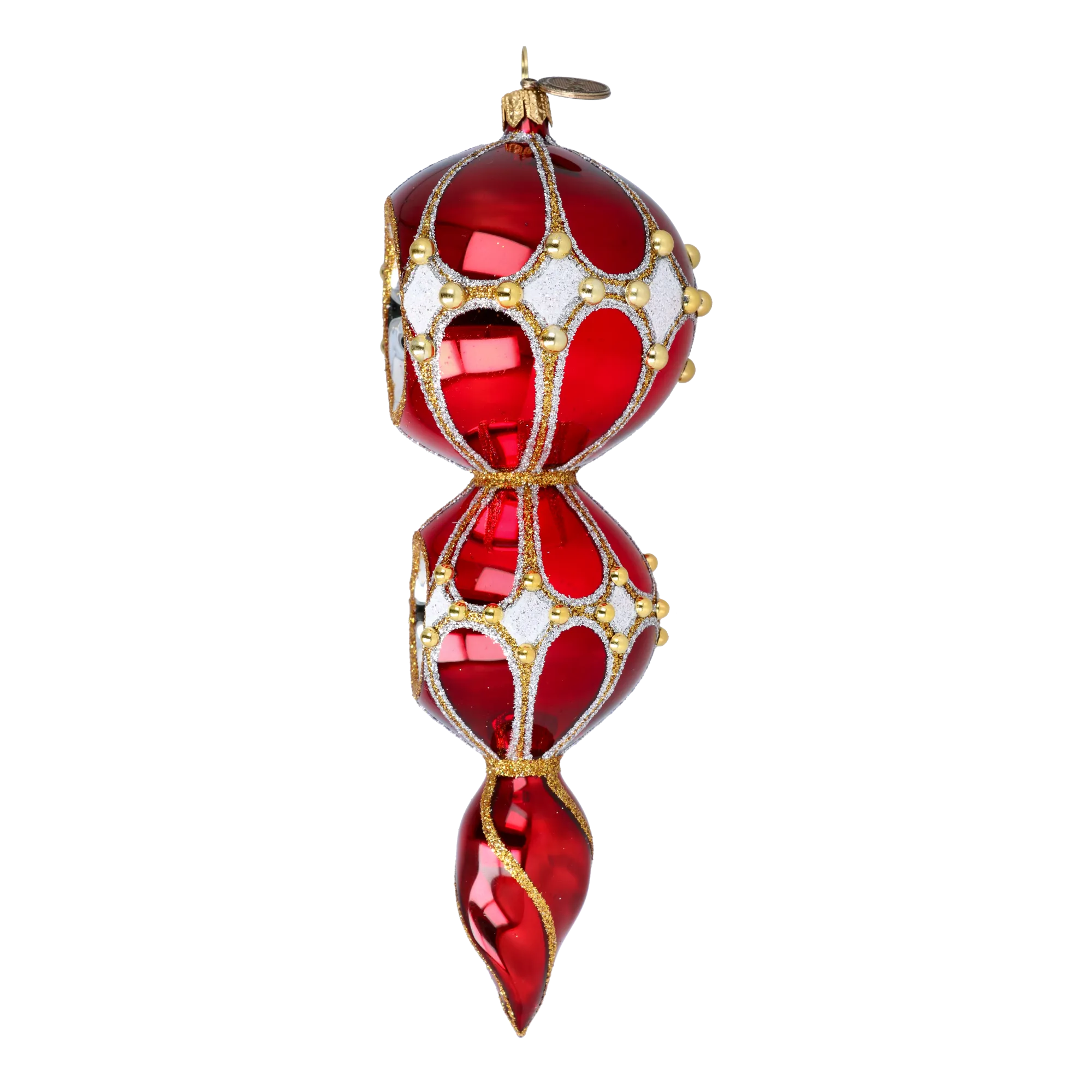 Ruby Solstice Echo | Hand-Painted Glass Ornament | Blubom 2022-327