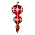 Ruby Solstice Echo | Hand-Painted Glass Ornament | Blubom 2022-327