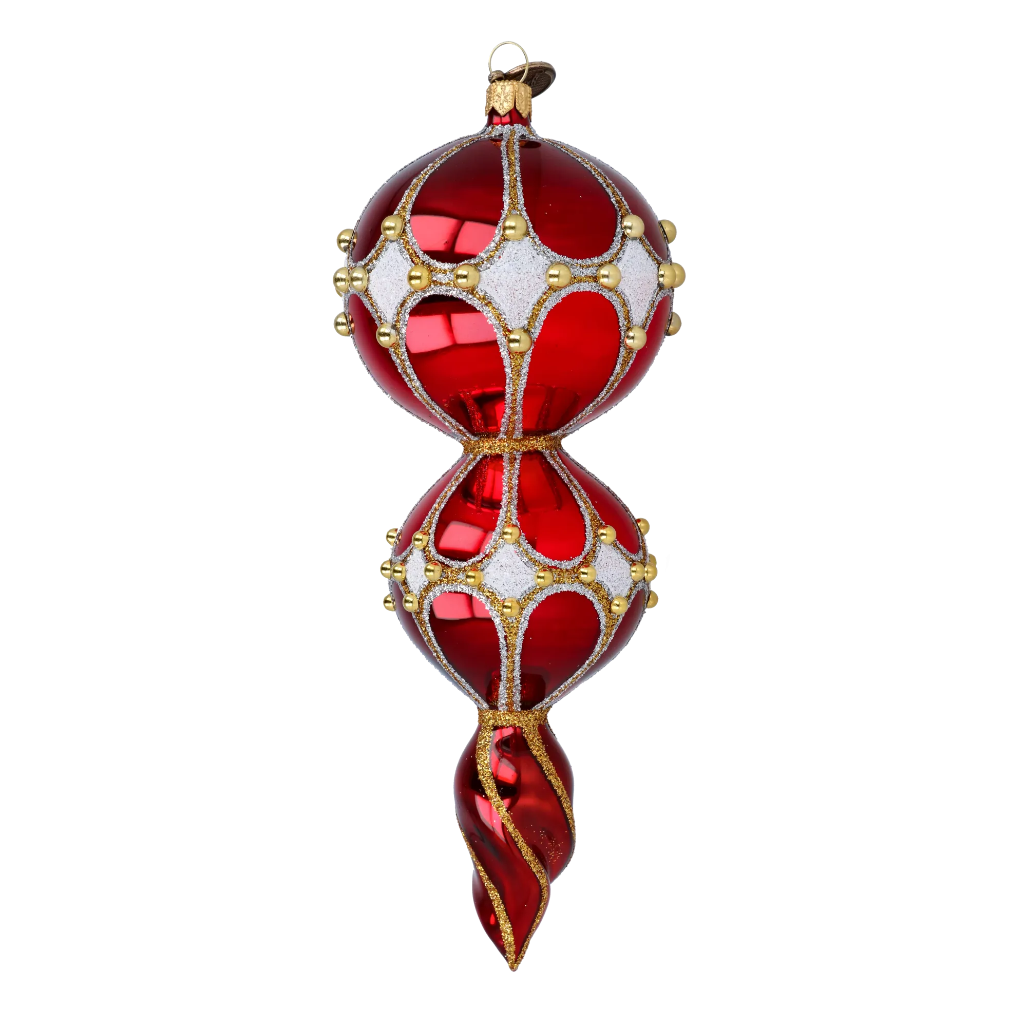 Ruby Solstice Echo | Hand-Painted Glass Ornament | Blubom 2022-327