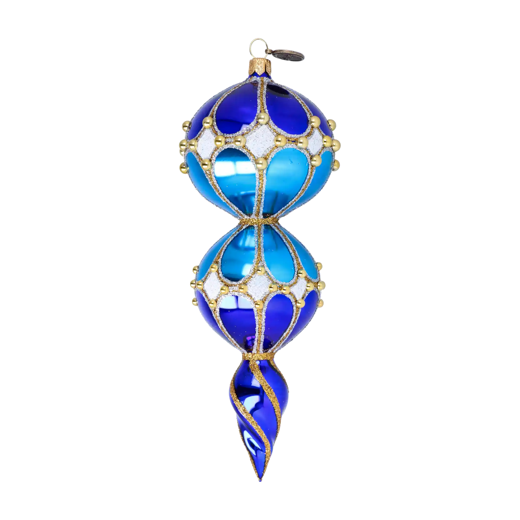 Sapphire Majesty Handmade Glass Christmas ornament Retro Glass Reflector Ornament