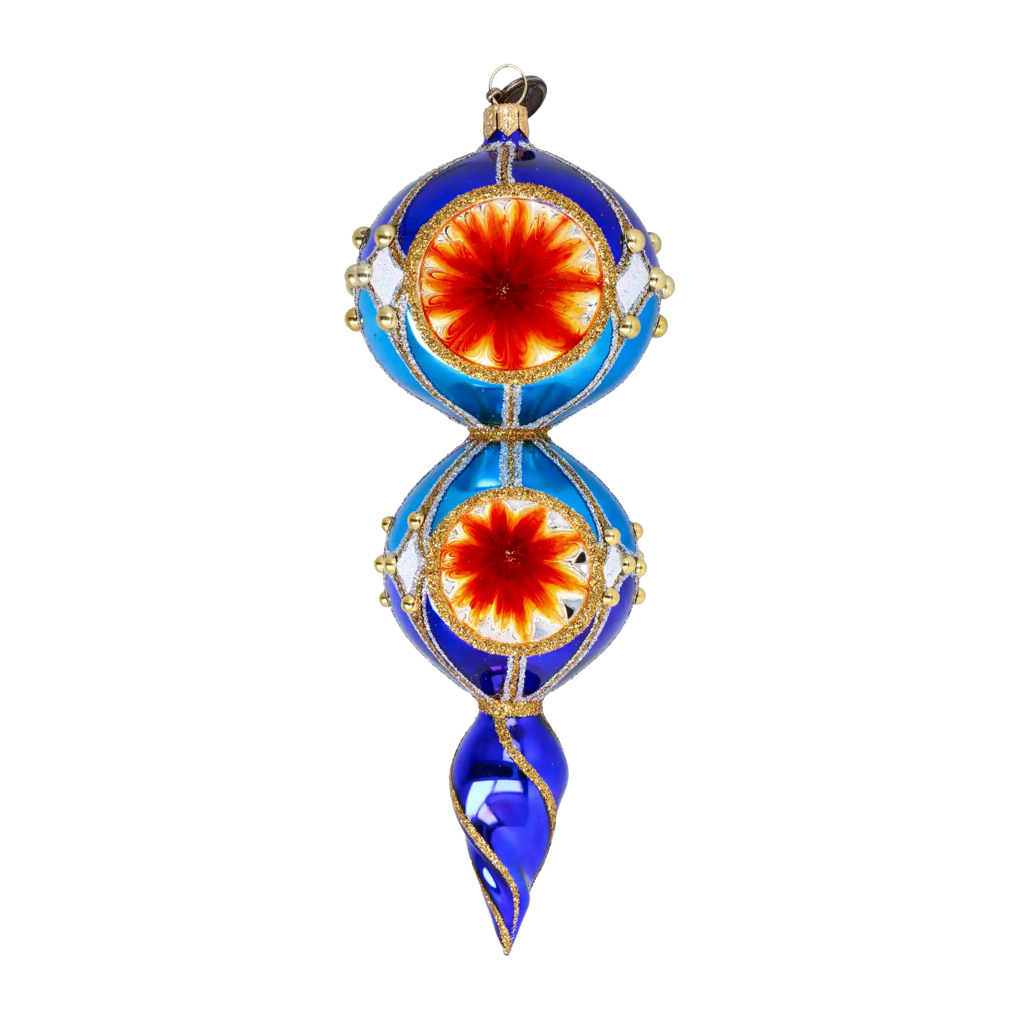 Sapphire Majesty Handmade Glass Christmas ornament Retro Glass Reflector Ornament