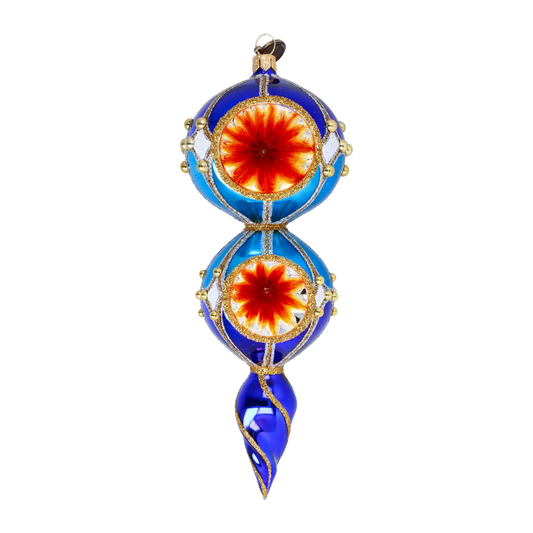 Sapphire Majesty Handmade Glass Christmas ornament Retro Glass Reflector Ornament