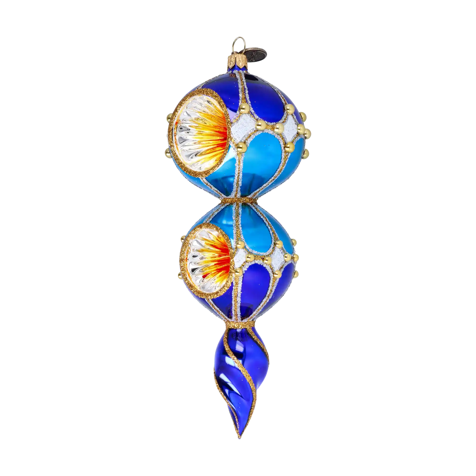 Sapphire Majesty Handmade Glass Christmas ornament Retro Glass Reflector Ornament