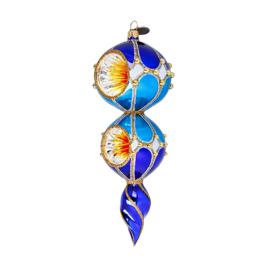 Sapphire Majesty Handmade Glass Christmas ornament Retro Glass Reflector Ornament