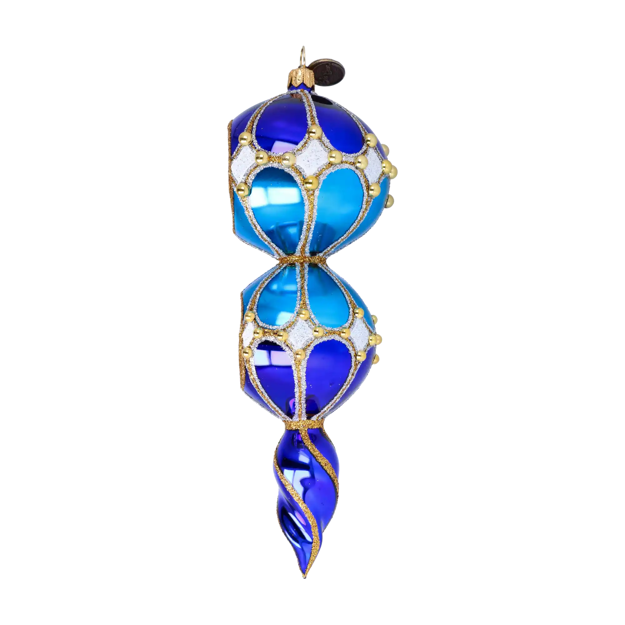 Sapphire Majesty Handmade Glass Christmas ornament Retro Glass Reflector Ornament