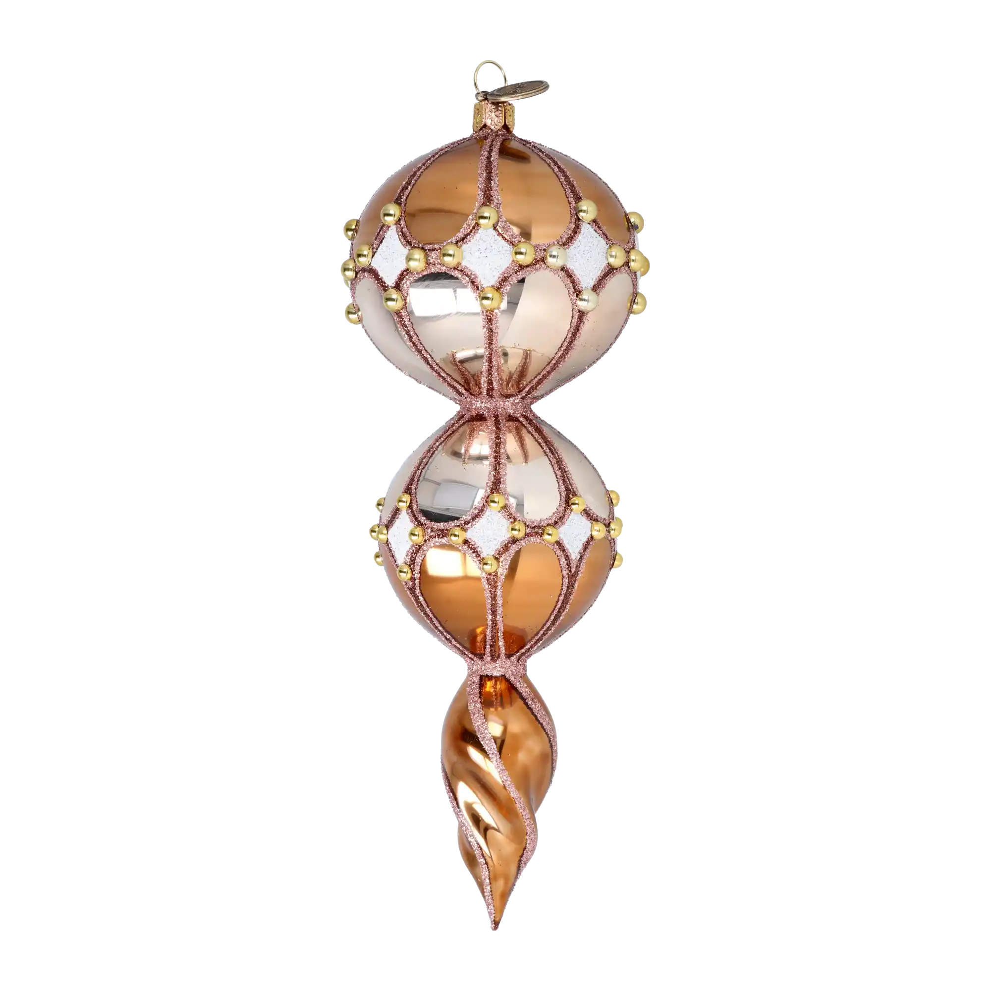 Golden Amber Handmade Glass Christmas ornament Retro Glass Reflector Ornament